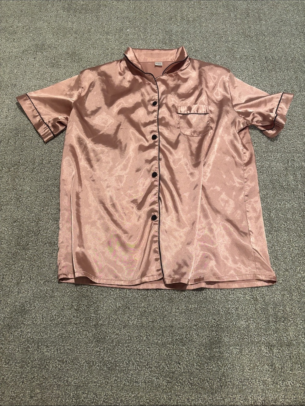 Silky Rose Pink Short-Sleeve Button-Up Shirt